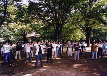 代々木公園での練功